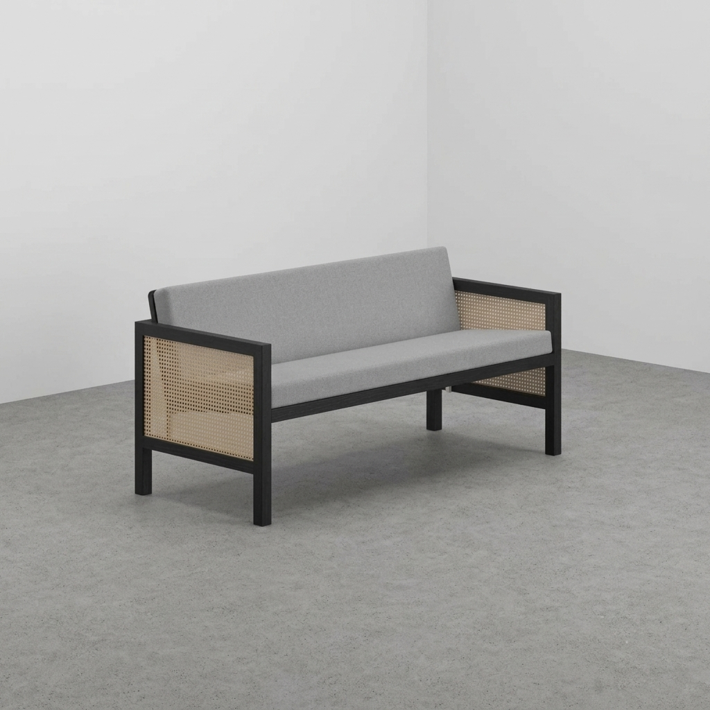 Euclid Wooden 2-Seater Sofa