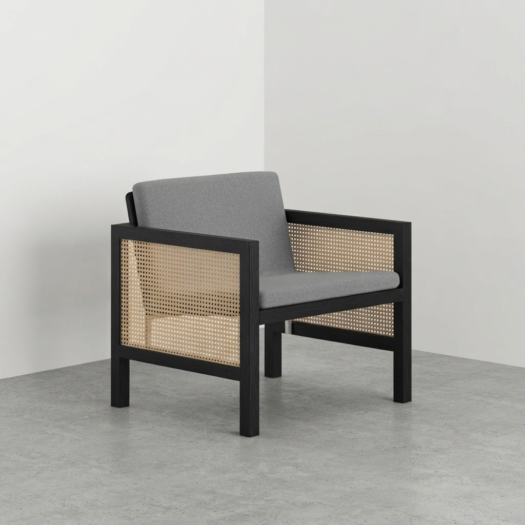 Euclid Wooden Single Seater Sofa