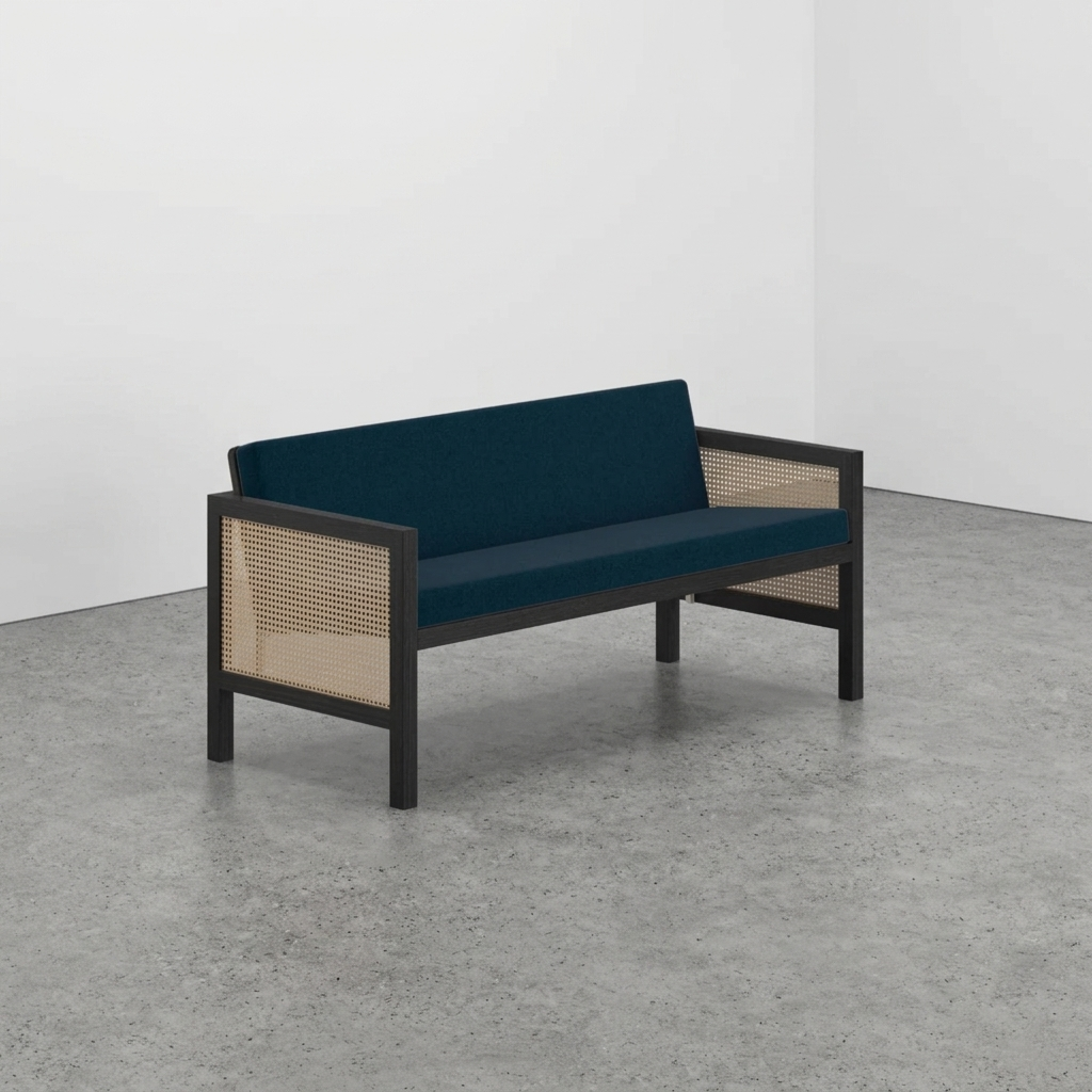 Euclid Wooden 2-Seater Sofa