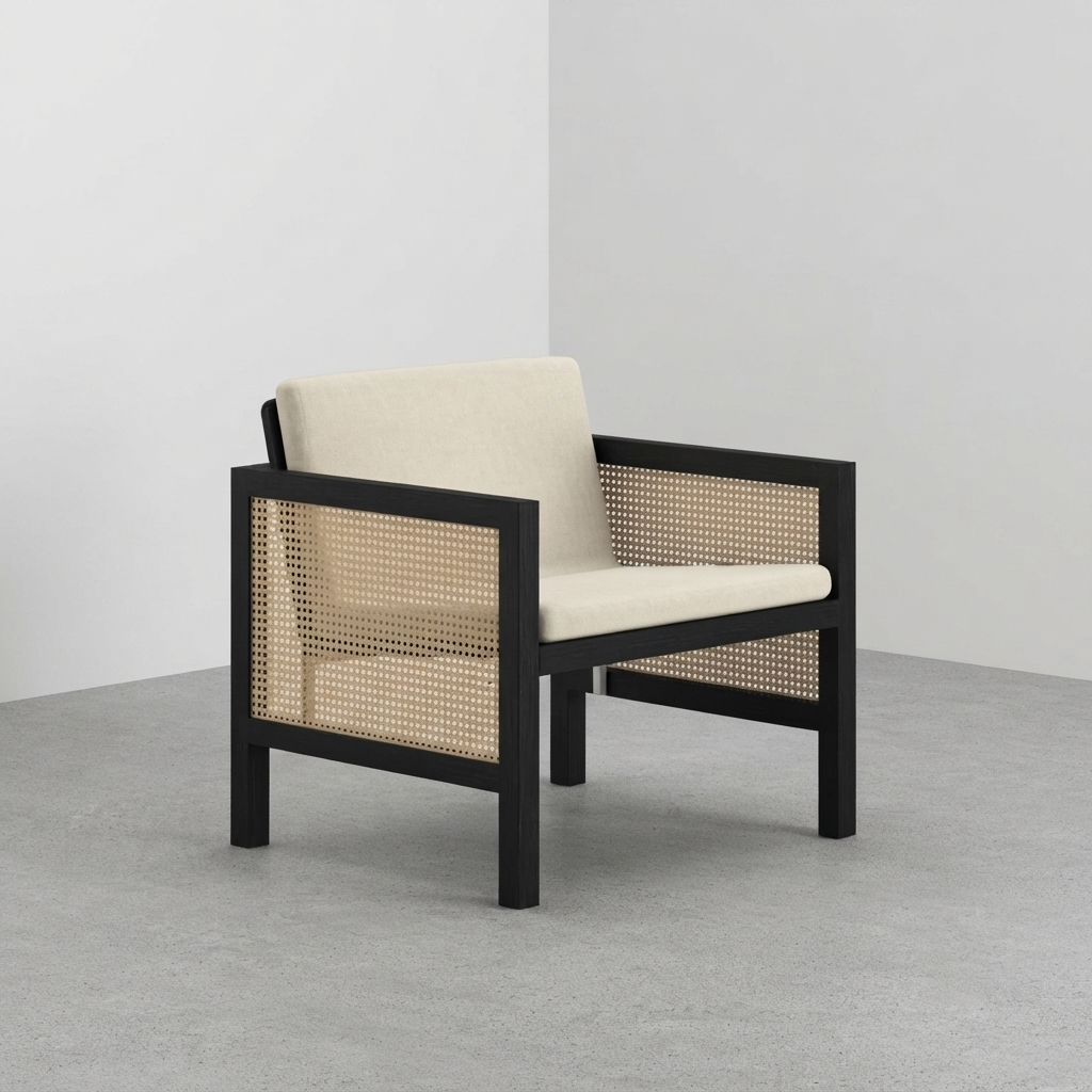 Euclid Wooden Single Seater Sofa