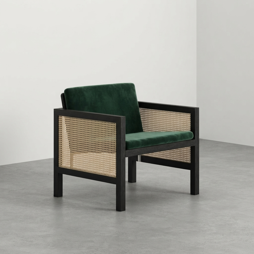 Euclid Wooden Single Seater Sofa