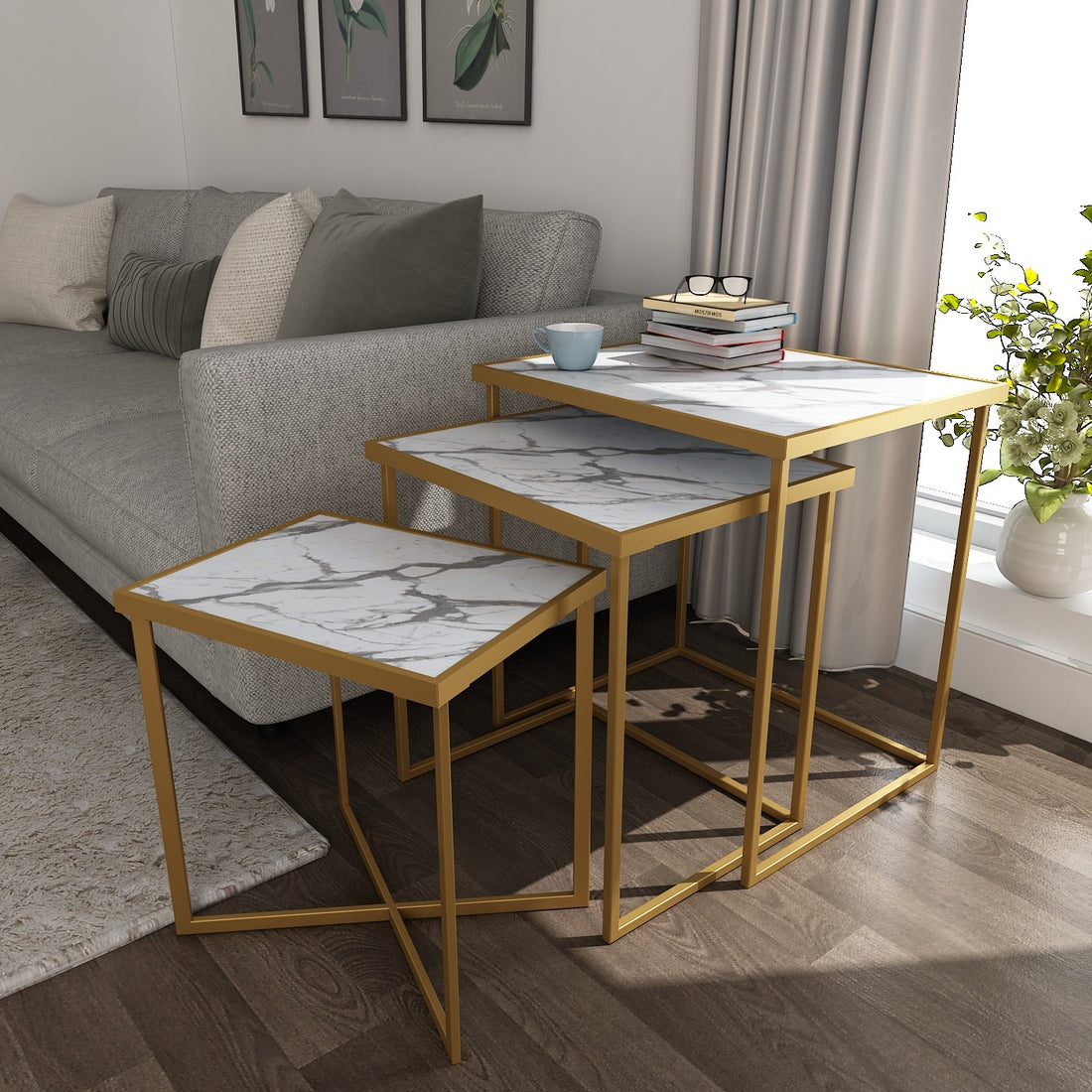 Regal Nesting Tables - Blanco