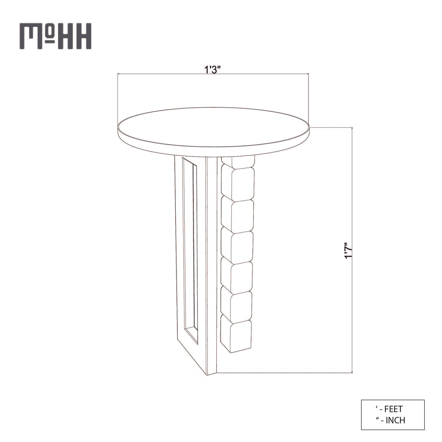 Cubiform End Table