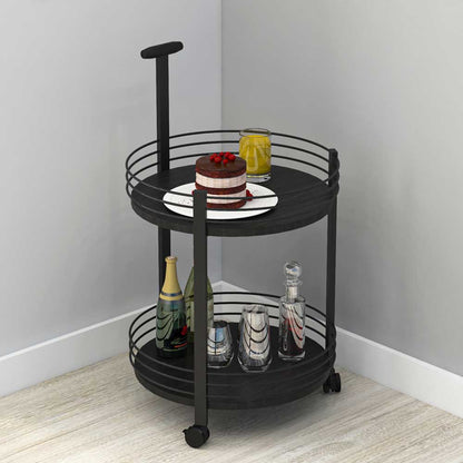 Emmett Bar Cart with Wooden Top