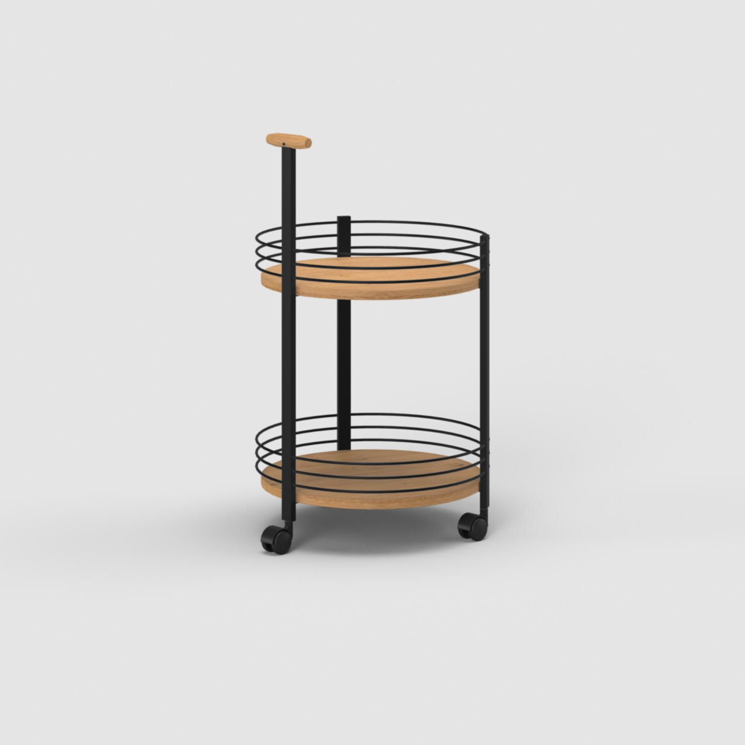 Emmett Bar Cart with Wooden Top