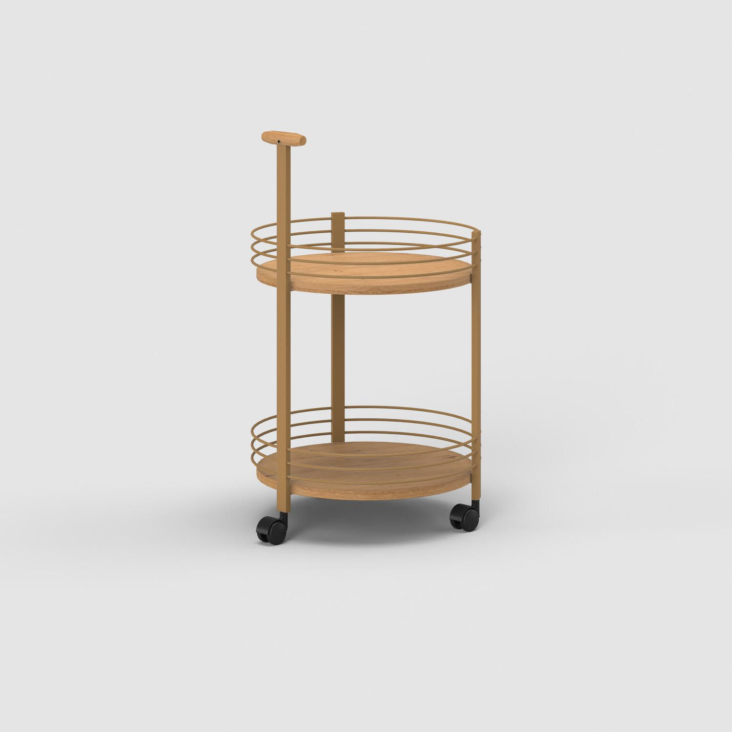 Emmett Bar Cart with Wooden Top