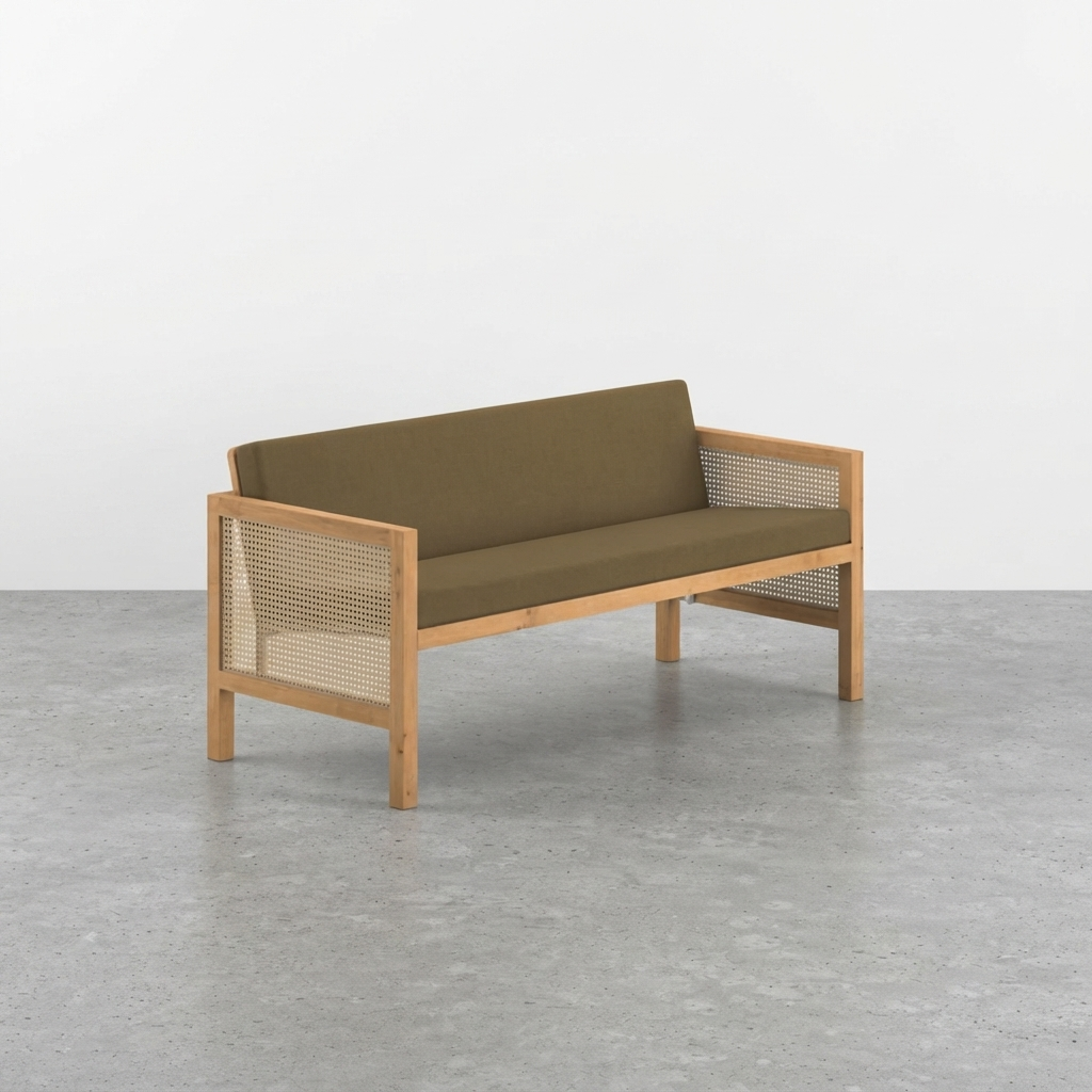 Euclid Wooden 2-Seater Sofa