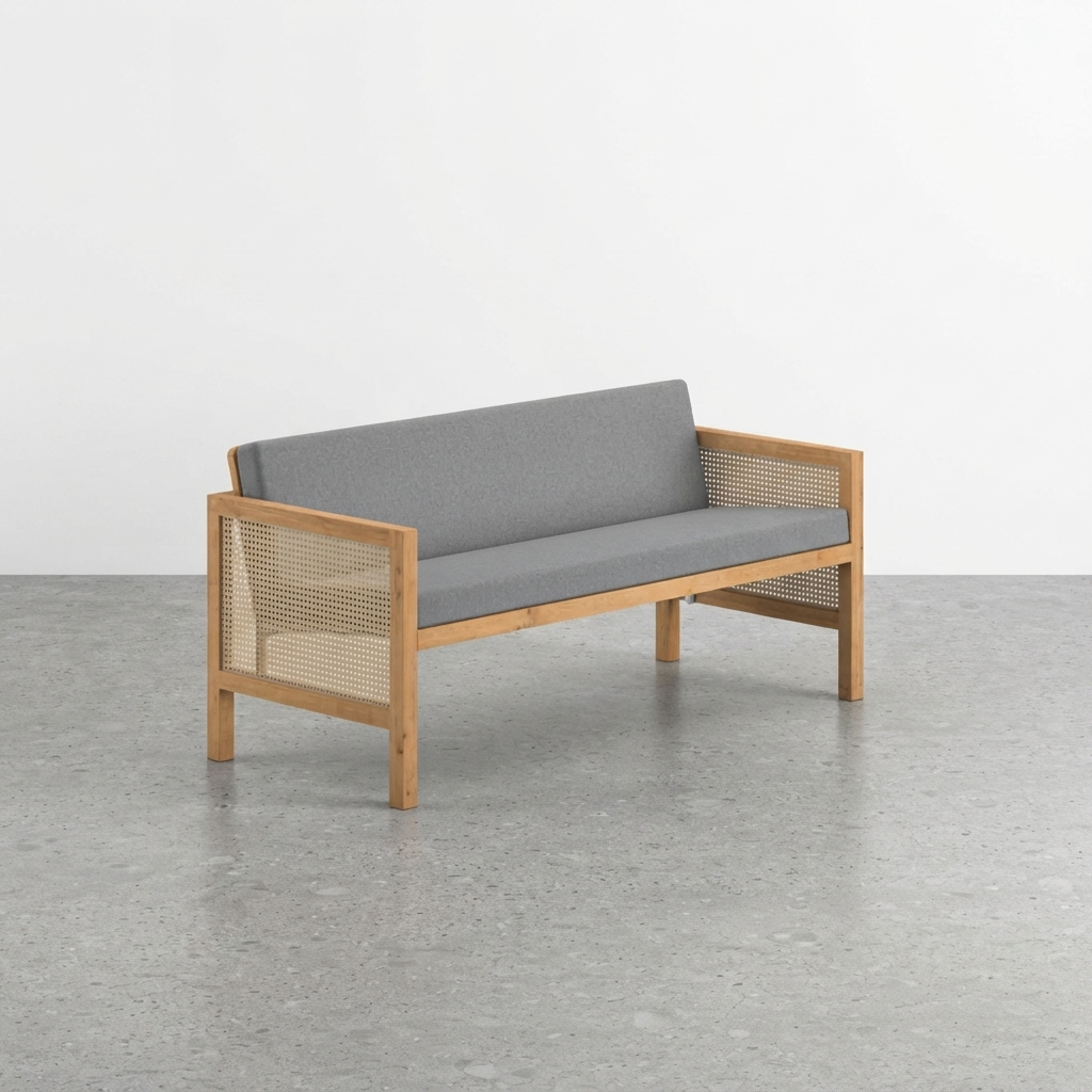 Euclid Wooden 2-Seater Sofa