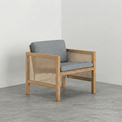 Euclid Wooden Single Seater Sofa
