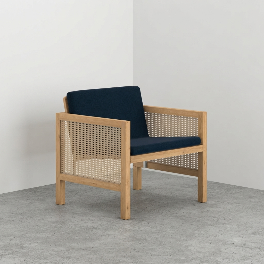 Euclid Wooden Single Seater Sofa