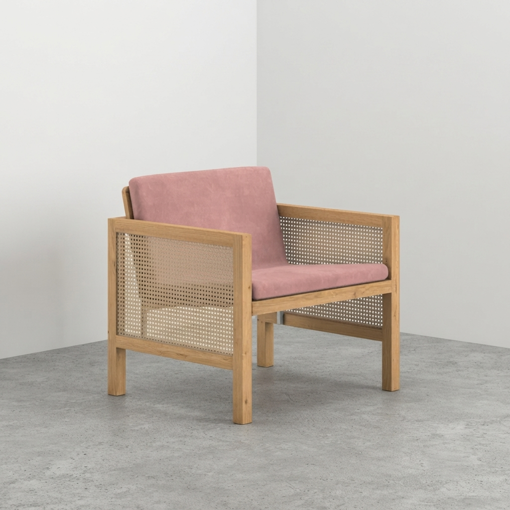 Euclid Wooden Single Seater Sofa