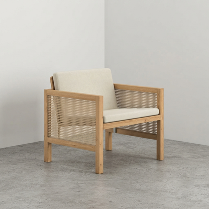 Euclid Wooden Single Seater Sofa