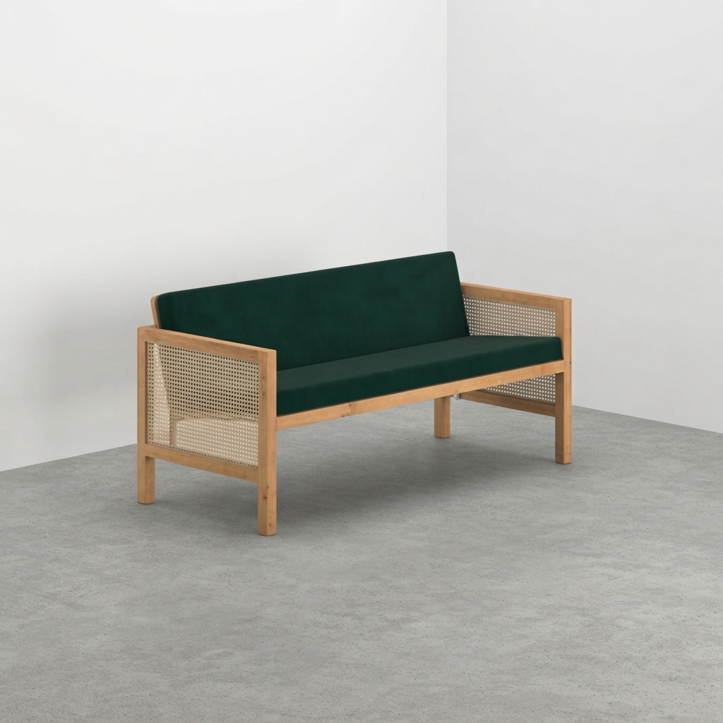 Euclid Wooden 2-Seater Sofa