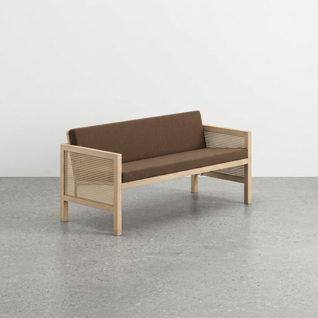 Euclid Wooden 2-Seater Sofa