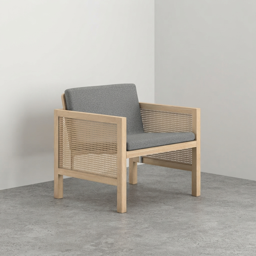 Euclid Wooden Single Seater Sofa