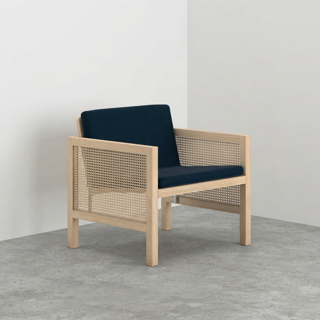 Euclid Wooden Single Seater Sofa