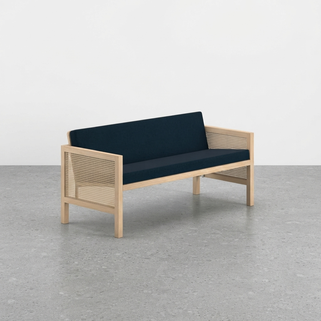Euclid Wooden 2-Seater Sofa