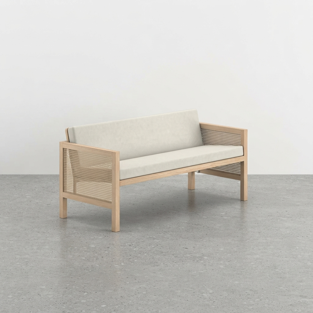 Euclid Wooden 2-Seater Sofa