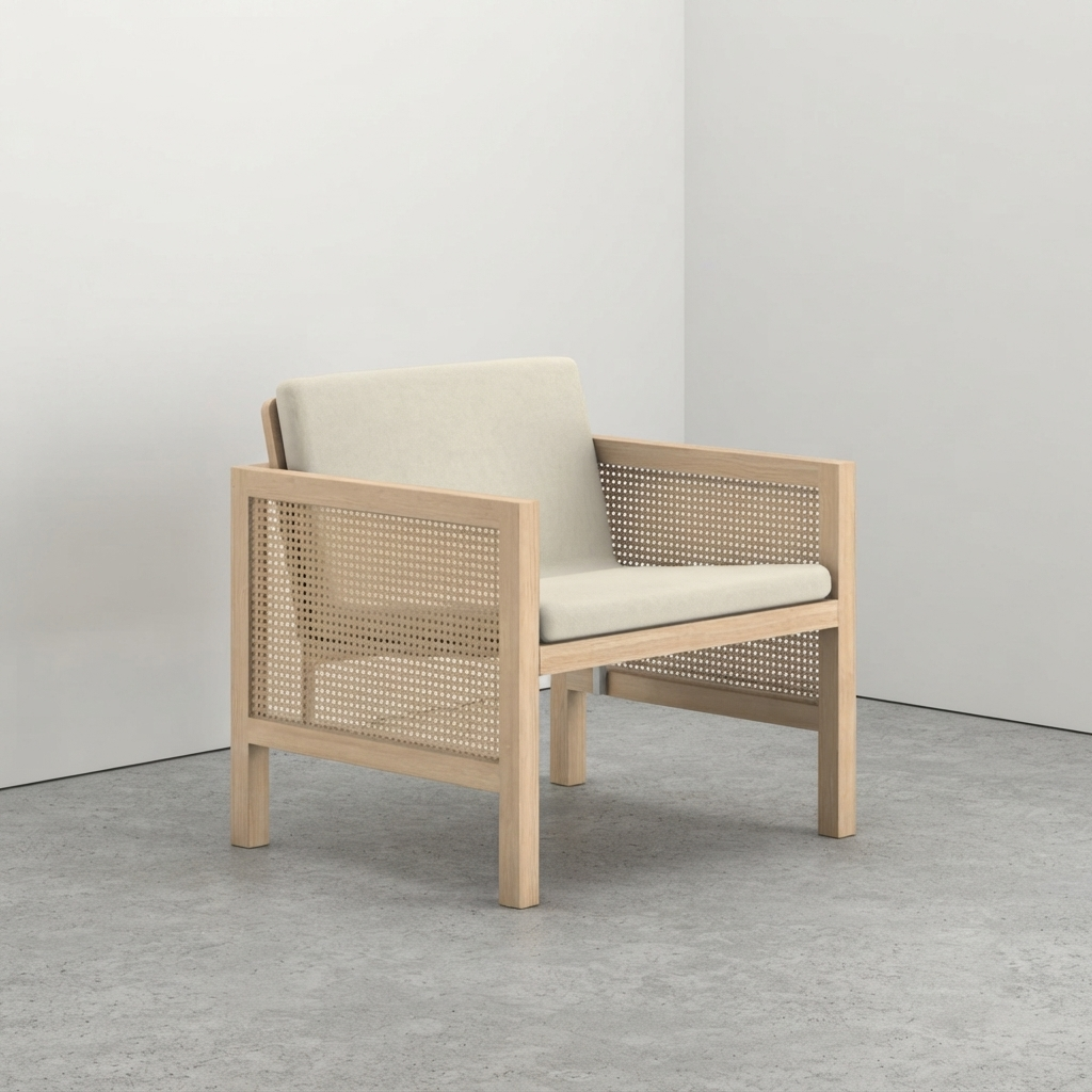 Euclid Wooden Single Seater Sofa