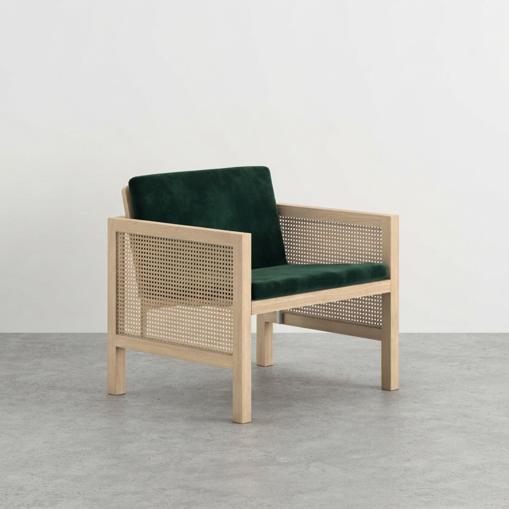 Euclid Wooden Single Seater Sofa
