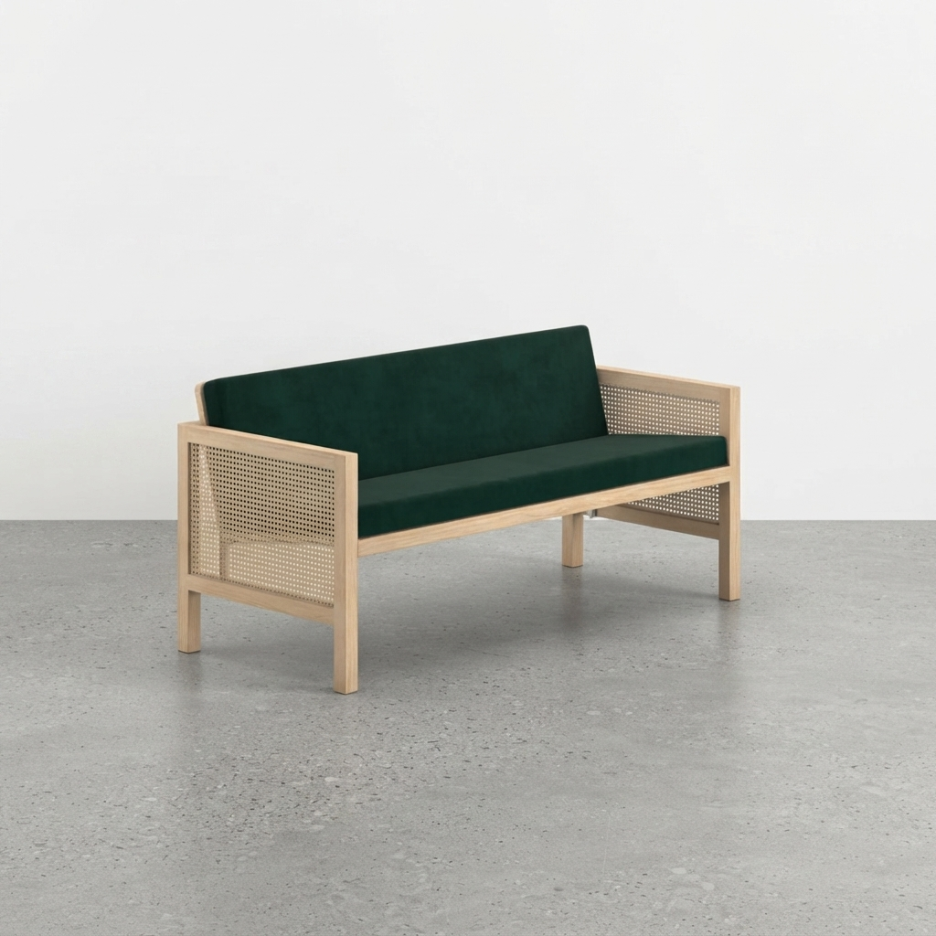 Euclid Wooden 2-Seater Sofa