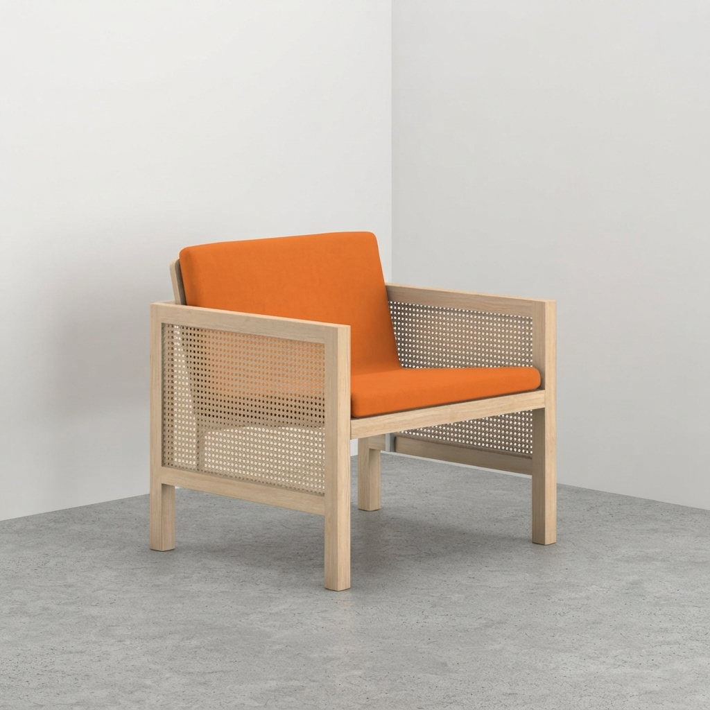 Euclid Wooden Single Seater Sofa