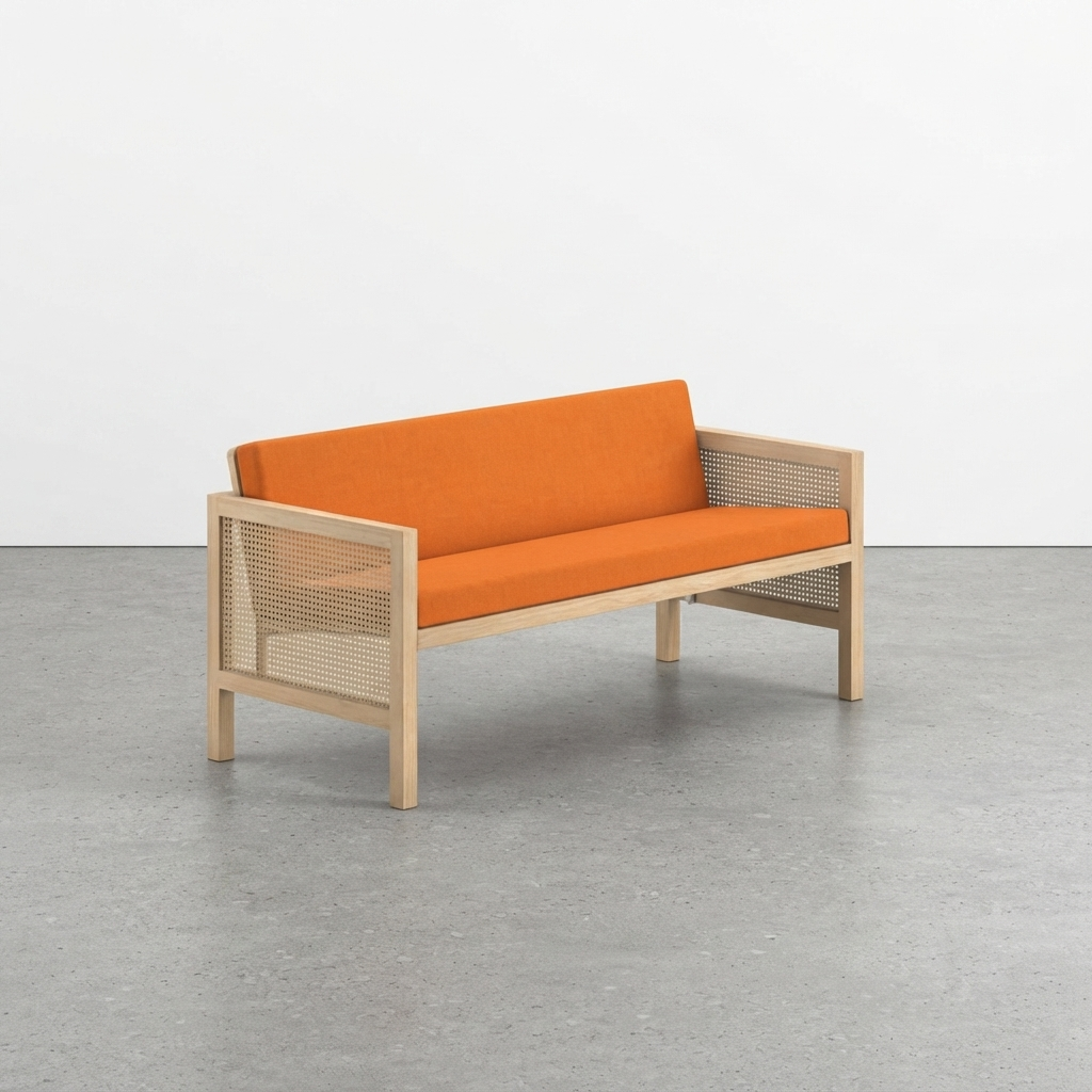 Euclid Wooden 2-Seater Sofa
