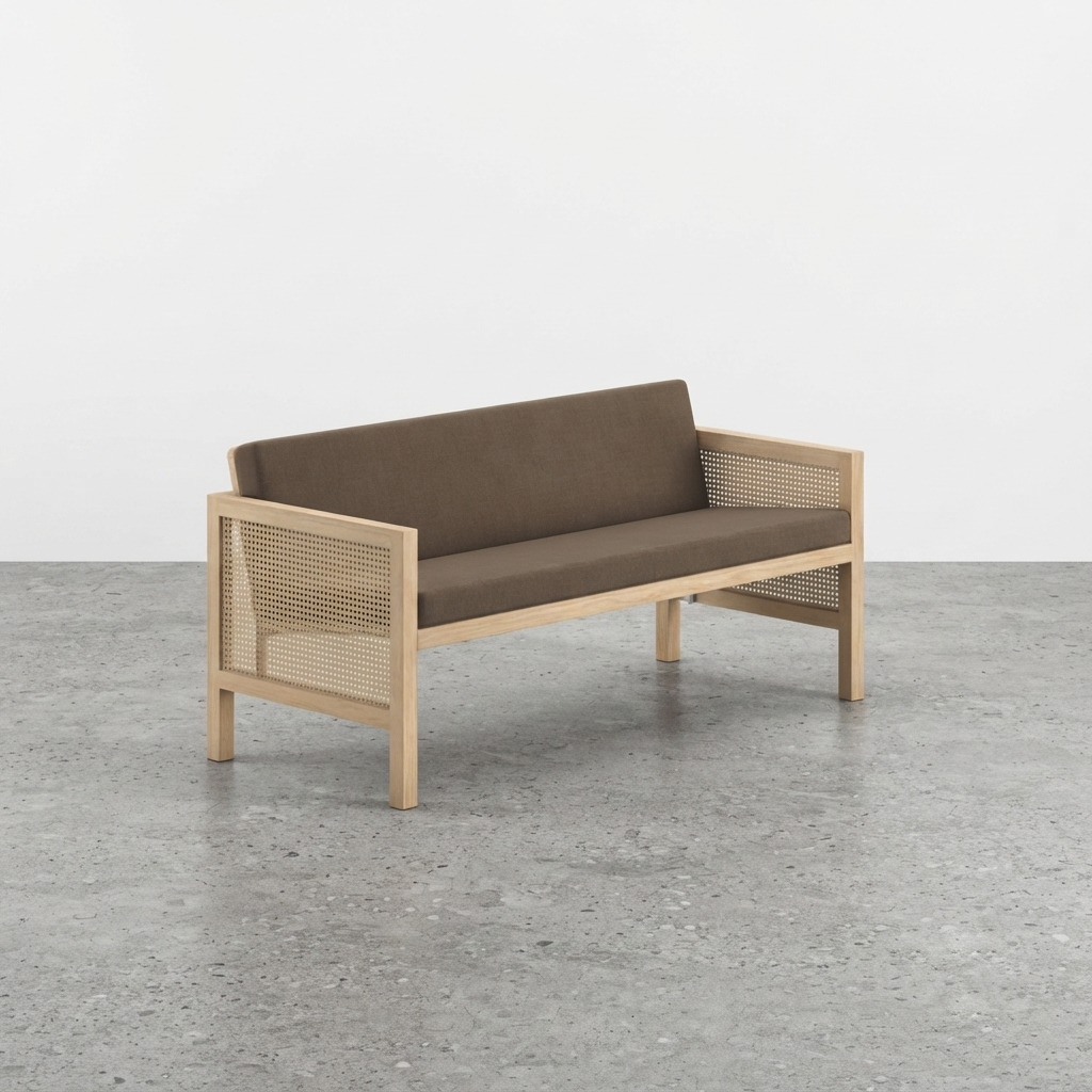 Euclid Wooden 2-Seater Sofa