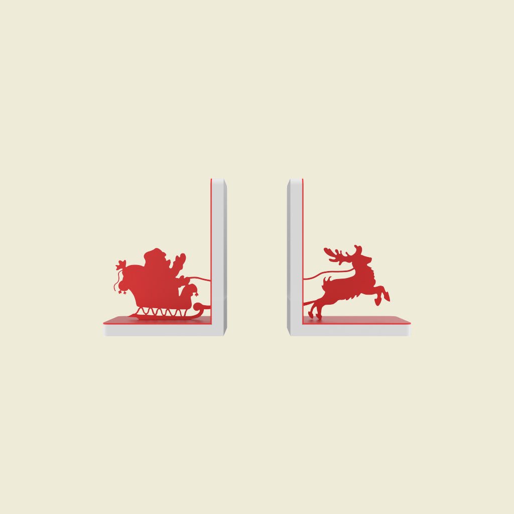 Sleighing Santa Bookends