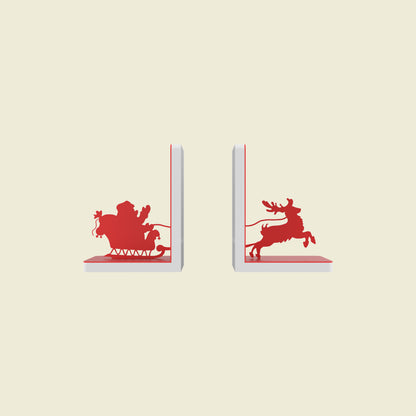 Sleighing Santa Bookends