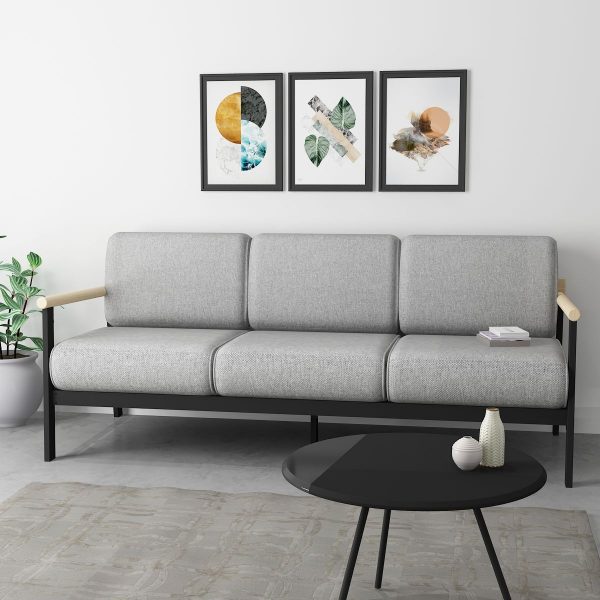 3 seater sofa Grey | front | mohh